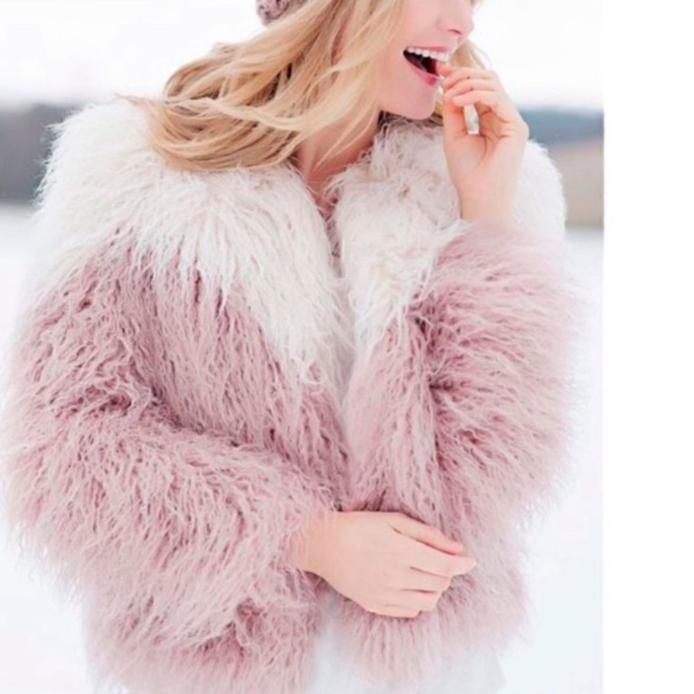 Donna Salyer Fabulous Furs Faux Mongolian Lamb Jacket - Picture 1 of 14